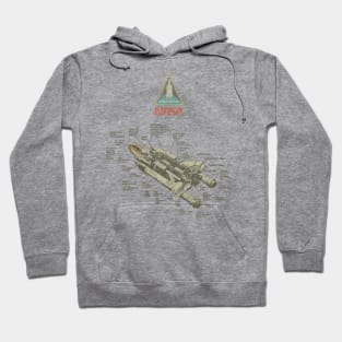 Vintage Space Shuttle Diagram Hoodie